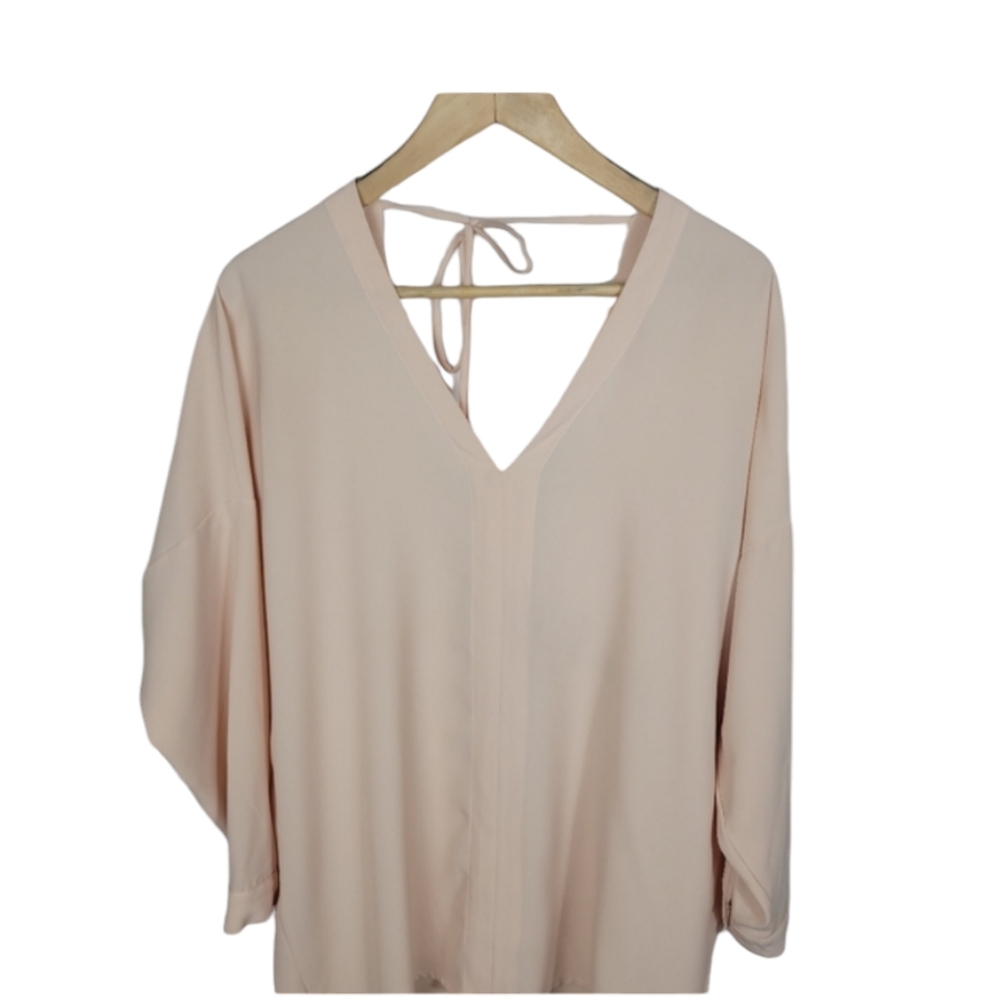 Zara Basic cream peachy open back top medium over sized